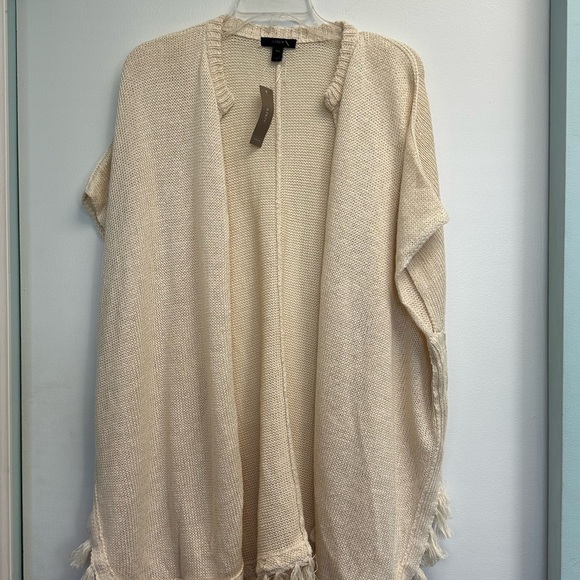 J. Crew 100% Linen Relaxed Fit Kimono Cardigan Tassel Detail Size S/M - Picture 2 of 6